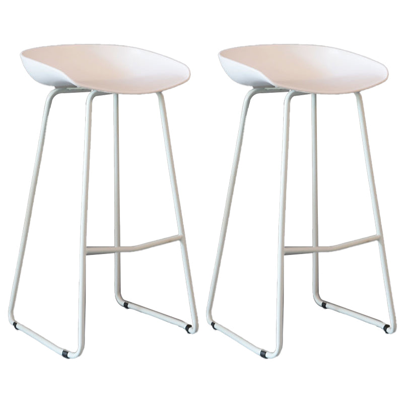 Modern Backrest Counter Stool Iron Cashier Bar Stool with Plastic Seat