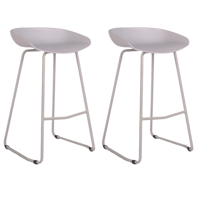 Modern Backrest Counter Stool Iron Cashier Bar Stool with Plastic Seat