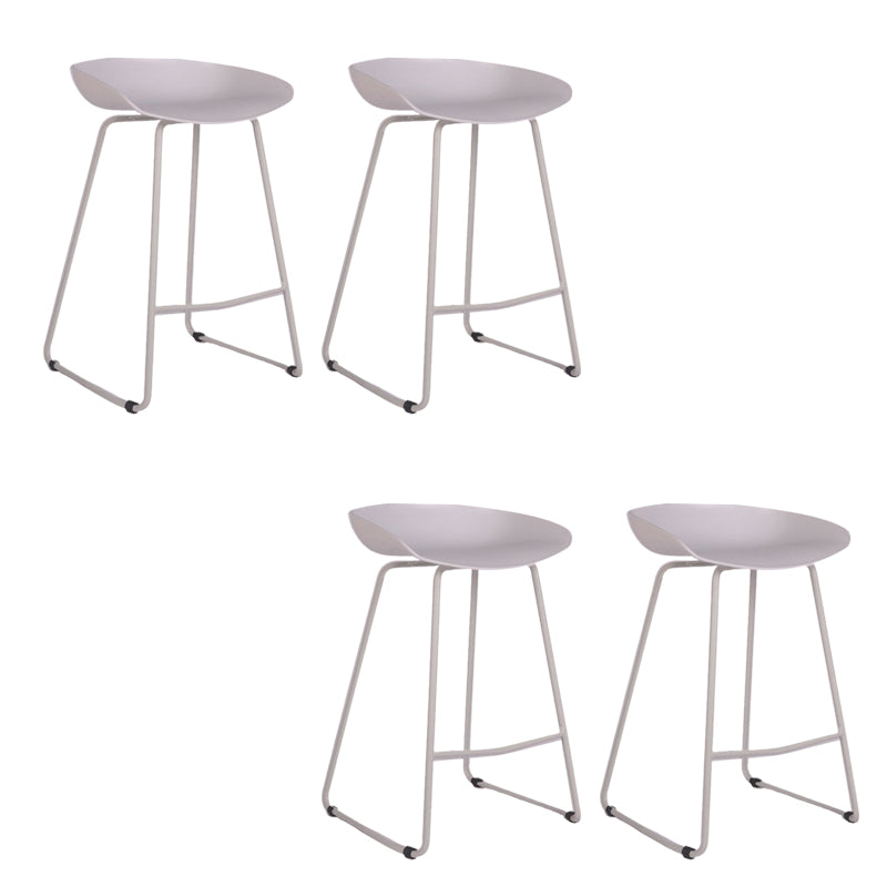 Modern Backrest Counter Stool Iron Cashier Bar Stool with Plastic Seat