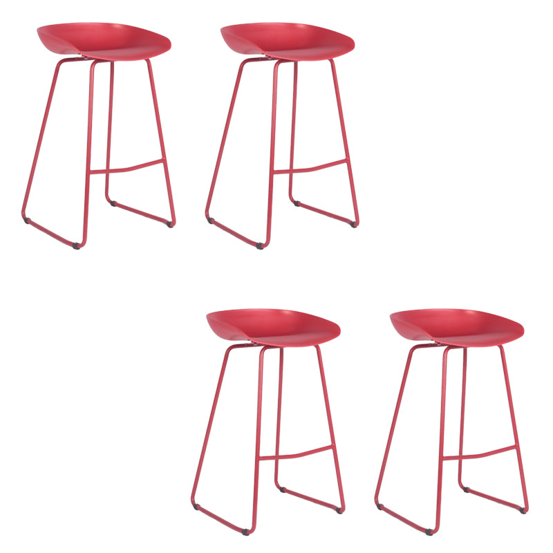 Modern Backrest Counter Stool Iron Cashier Bar Stool with Plastic Seat