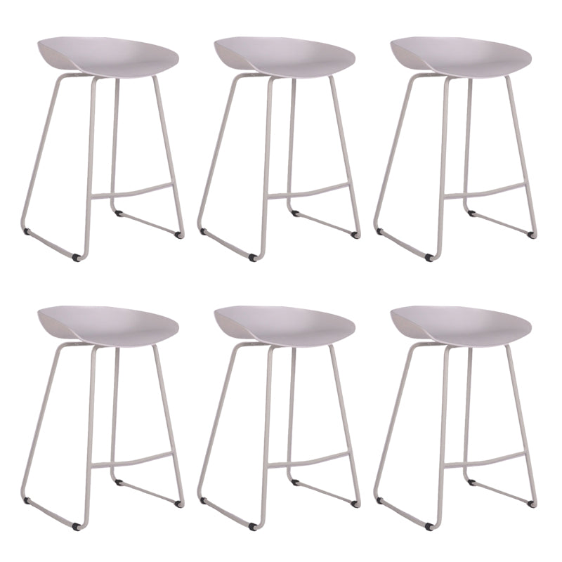 Modern Backrest Counter Stool Iron Cashier Bar Stool with Plastic Seat