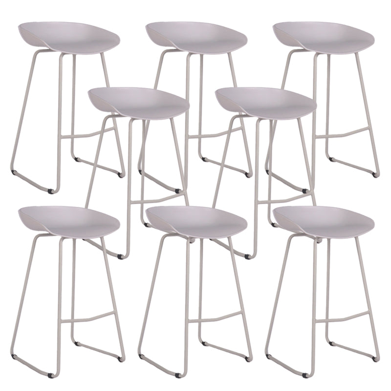 Modern Backrest Counter Stool Iron Cashier Bar Stool with Plastic Seat