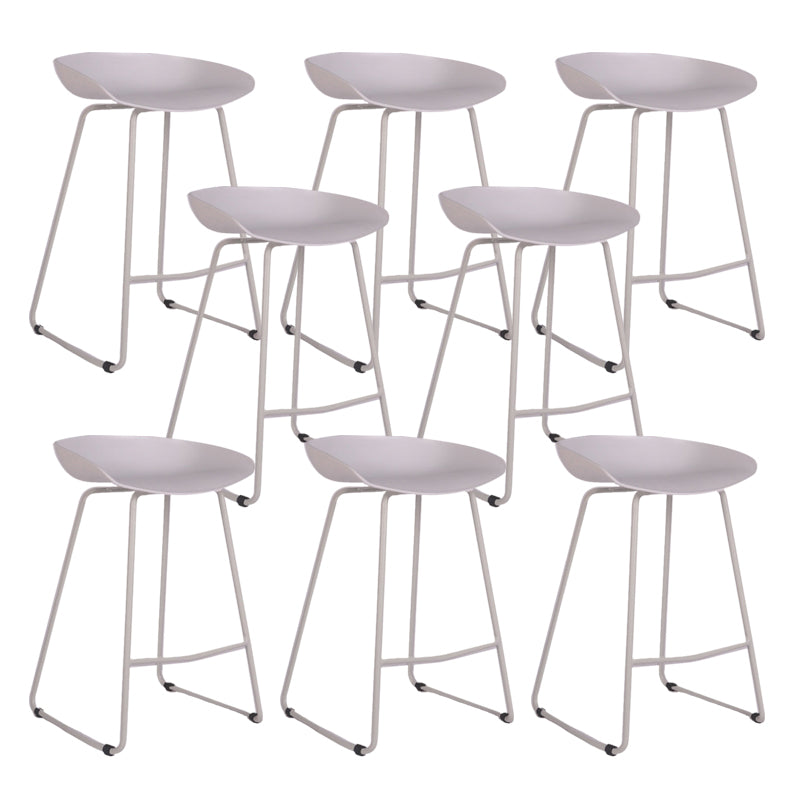 Modern Backrest Counter Stool Iron Cashier Bar Stool with Plastic Seat
