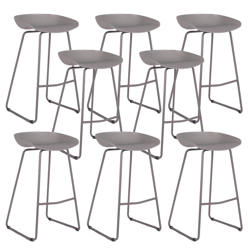 Modern Backrest Counter Stool Iron Cashier Bar Stool with Plastic Seat