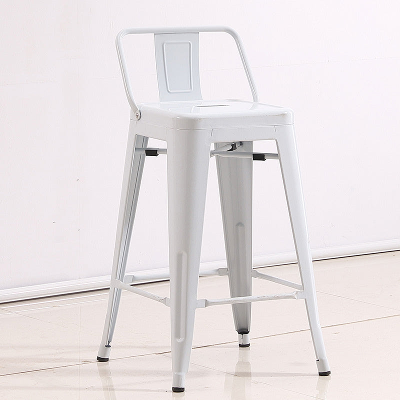 Industrial Low Back Counter Stool Metal Counter Height Stools for Kitchen