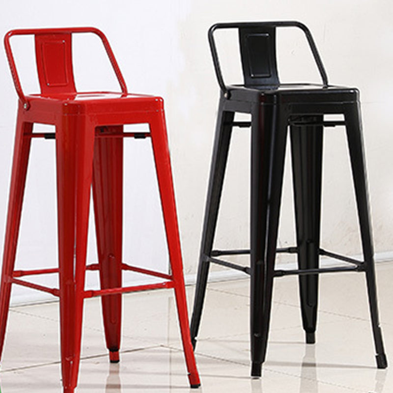 Industrial Low Back Counter Stool Metal Counter Height Stools for Kitchen