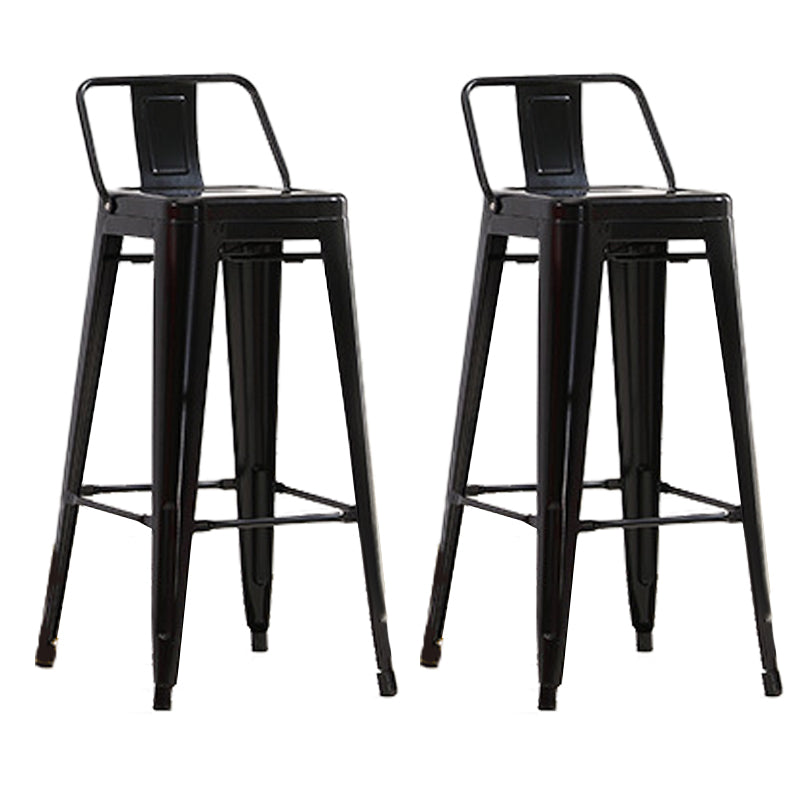 Industrial Low Back Counter Stool Metal Counter Height Stools for Kitchen