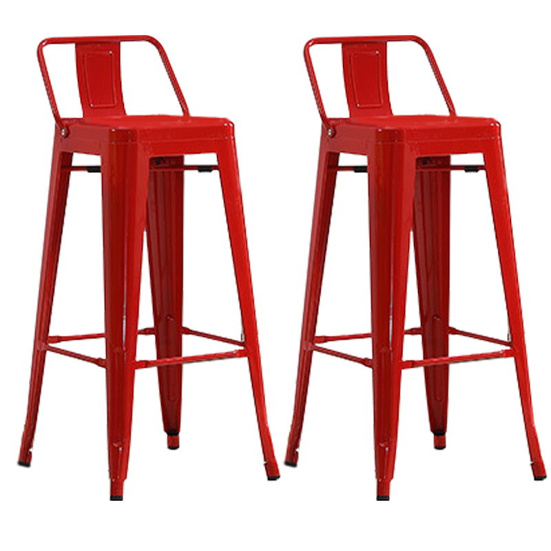 Industrial Low Back Counter Stool Metal Counter Height Stools for Kitchen
