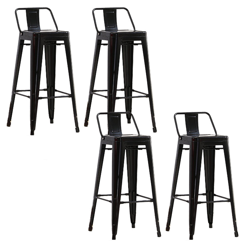 Industrial Low Back Counter Stool Metal Counter Height Stools for Kitchen
