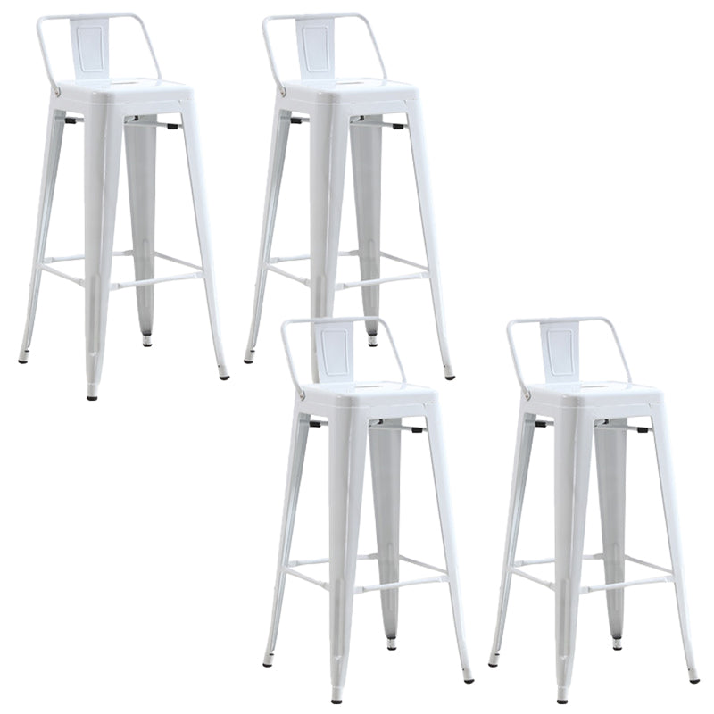 Industrial Low Back Counter Stool Metal Counter Height Stools for Kitchen