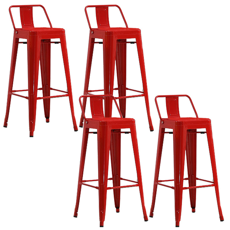 Industrial Low Back Counter Stool Metal Counter Height Stools for Kitchen