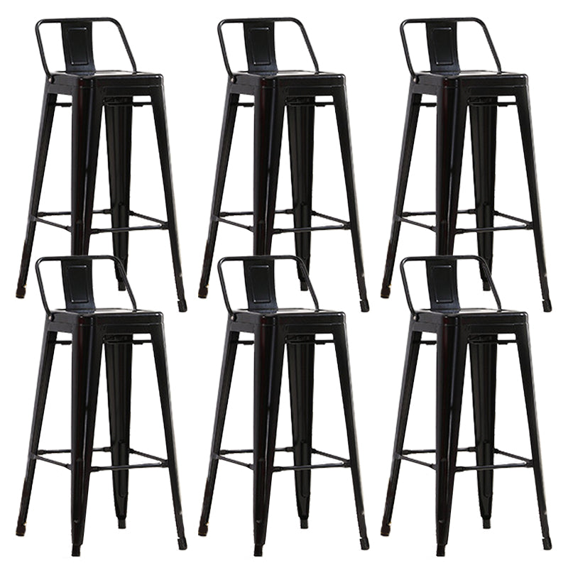 Industrial Low Back Counter Stool Metal Counter Height Stools for Kitchen
