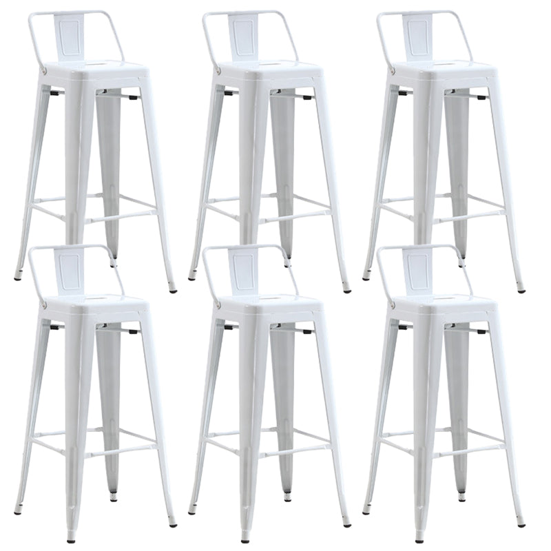 Industrial Low Back Counter Stool Metal Counter Height Stools for Kitchen