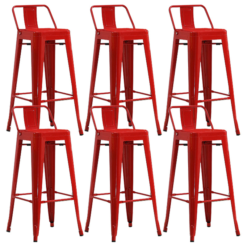 Industrial Low Back Counter Stool Metal Counter Height Stools for Kitchen