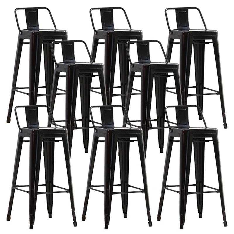 Industrial Low Back Counter Stool Metal Counter Height Stools for Kitchen