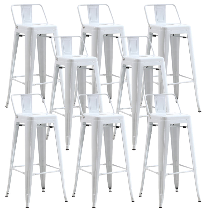 Industrial Low Back Counter Stool Metal Counter Height Stools for Kitchen