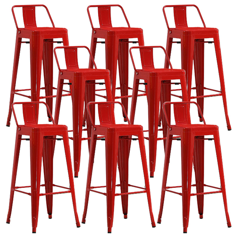 Industrial Low Back Counter Stool Metal Counter Height Stools for Kitchen