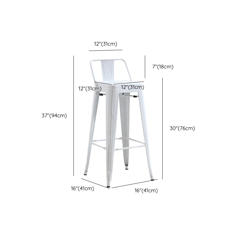 Industrial Low Back Counter Stool Metal Counter Height Stools for Kitchen