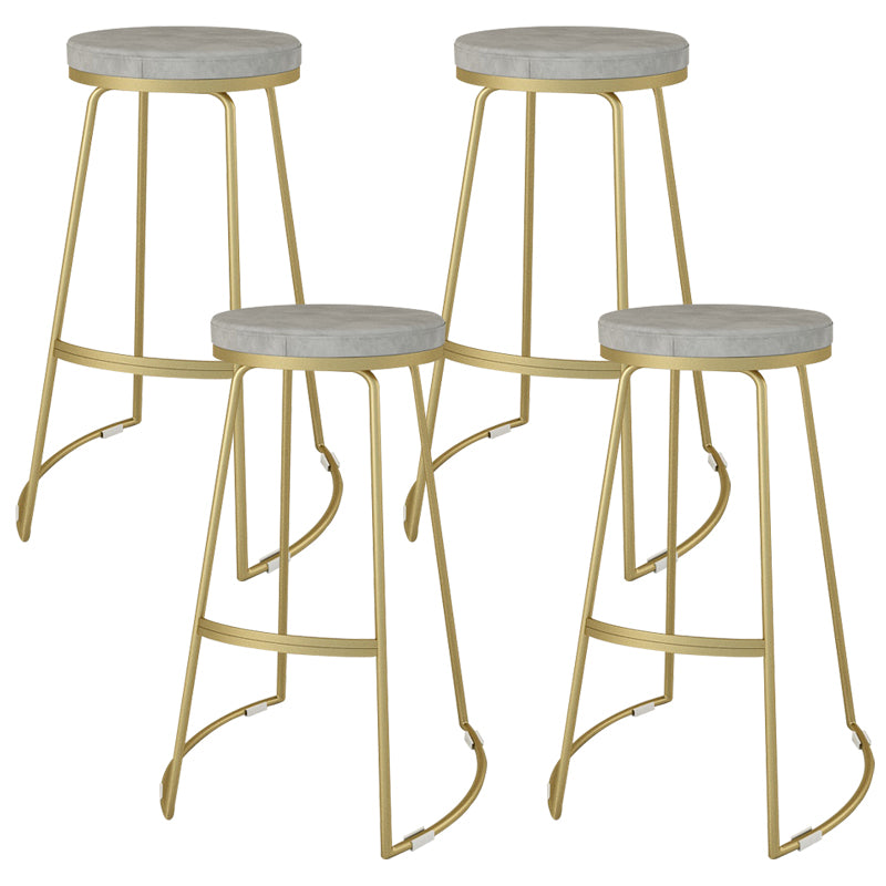 Nordic Style Bar-stool Round Seat Counter Bar Stool with Metal Legs for Home