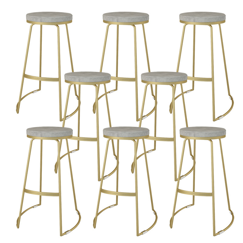Nordic Style Bar-stool Round Seat Counter Bar Stool with Metal Legs for Home