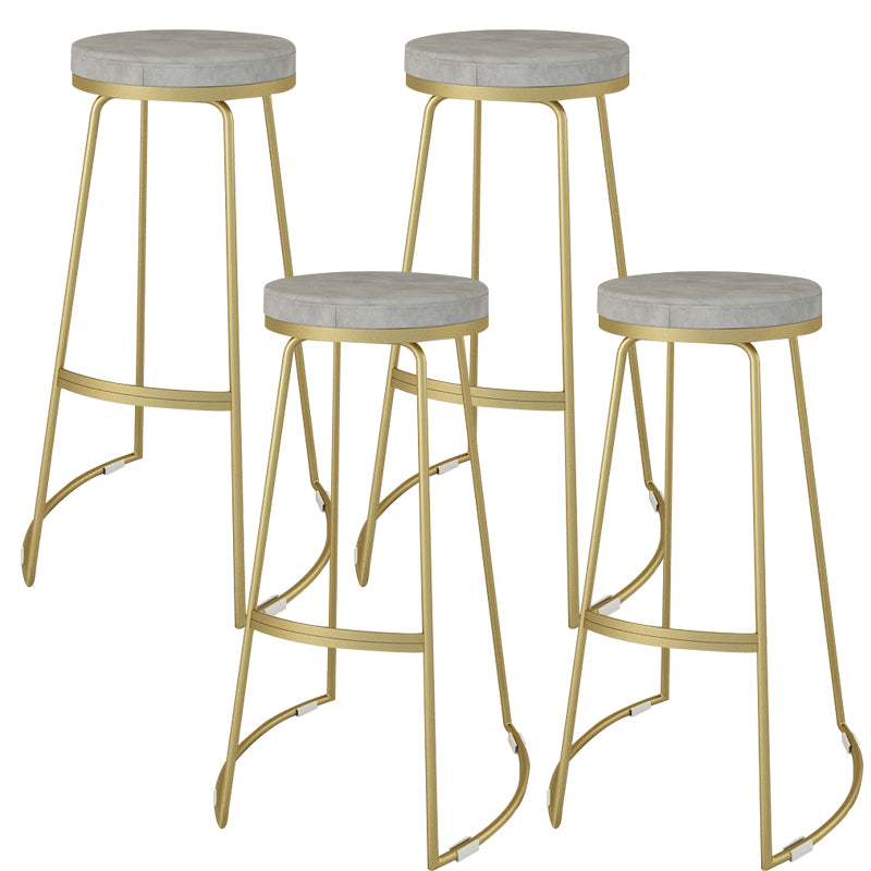 Nordic Style Bar-stool Round Seat Counter Bar Stool with Metal Legs for Home