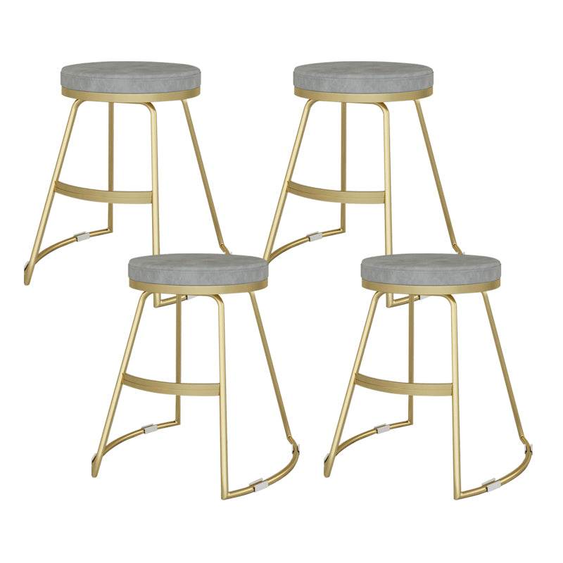 Nordic Style Bar-stool Round Seat Counter Bar Stool with Metal Legs for Home