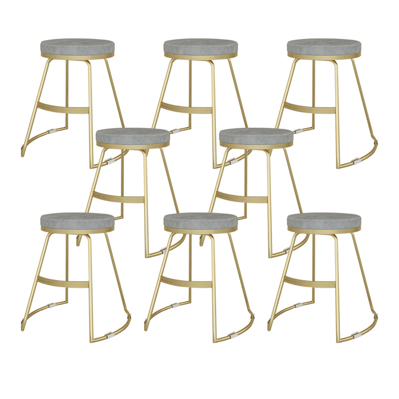 Nordic Style Bar-stool Round Seat Counter Bar Stool with Metal Legs for Home