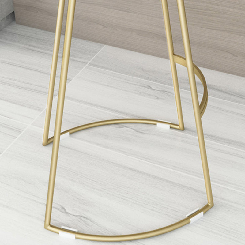 Nordic Style Bar-stool Round Seat Counter Bar Stool with Metal Legs for Home