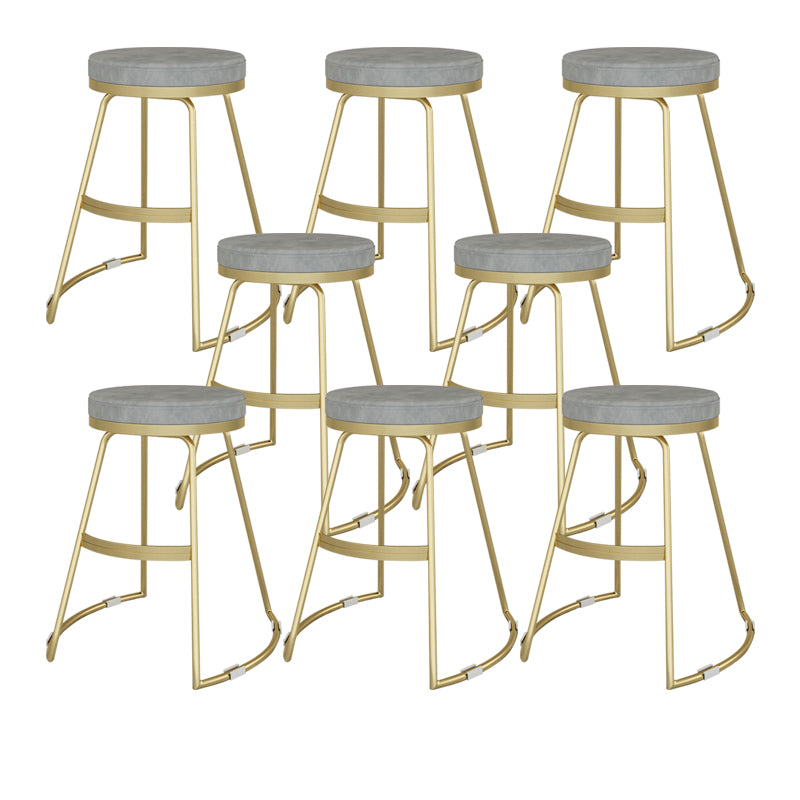 Nordic Style Bar-stool Round Seat Counter Bar Stool with Metal Legs for Home