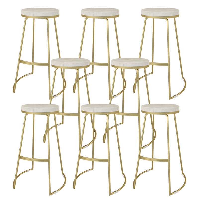 Nordic Style Bar-stool Round Seat Counter Bar Stool with Metal Legs for Home