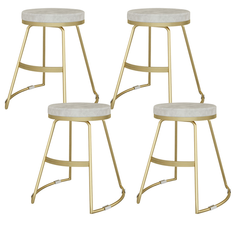 Nordic Style Bar-stool Round Seat Counter Bar Stool with Metal Legs for Home