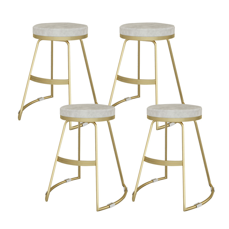 Nordic Style Bar-stool Round Seat Counter Bar Stool with Metal Legs for Home