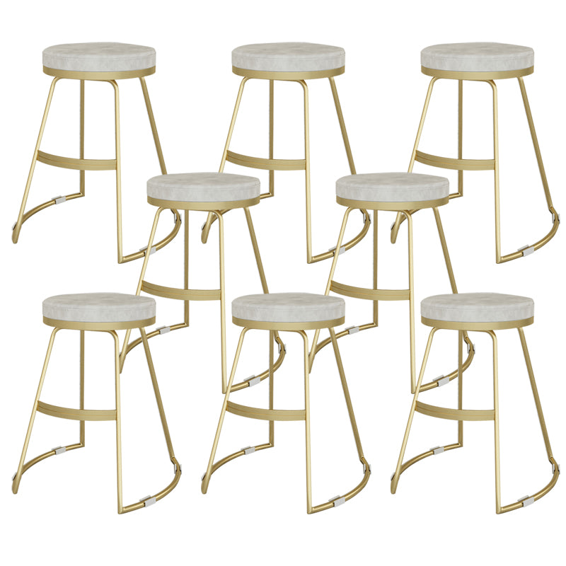Nordic Style Bar-stool Round Seat Counter Bar Stool with Metal Legs for Home