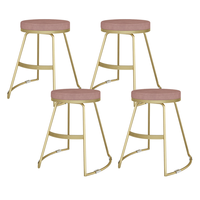 Nordic Style Bar-stool Round Seat Counter Bar Stool with Metal Legs for Home