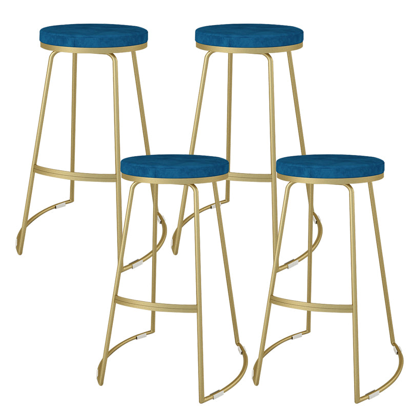 Nordic Style Bar-stool Round Seat Counter Bar Stool with Metal Legs for Home