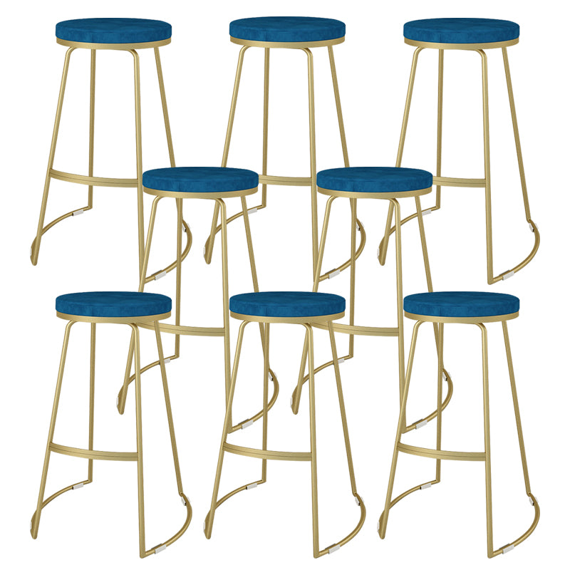 Nordic Style Bar-stool Round Seat Counter Bar Stool with Metal Legs for Home