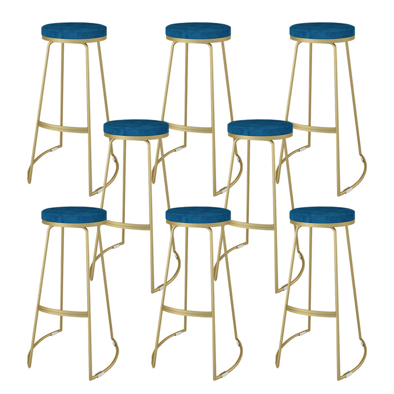 Nordic Style Bar-stool Round Seat Counter Bar Stool with Metal Legs for Home