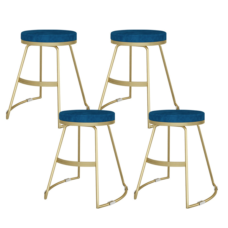 Nordic Style Bar-stool Round Seat Counter Bar Stool with Metal Legs for Home