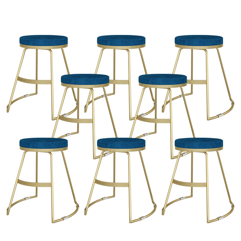 Nordic Style Bar-stool Round Seat Counter Bar Stool with Metal Legs for Home