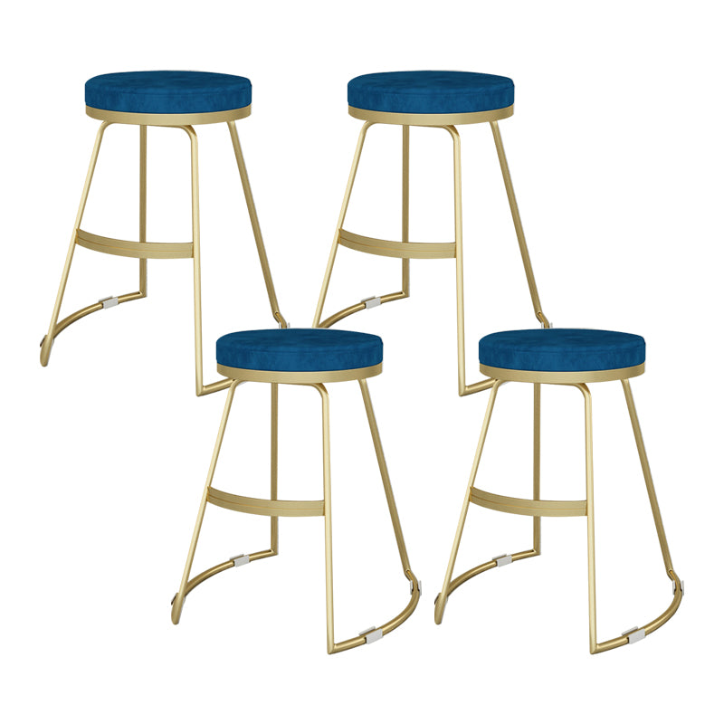 Nordic Style Bar-stool Round Seat Counter Bar Stool with Metal Legs for Home