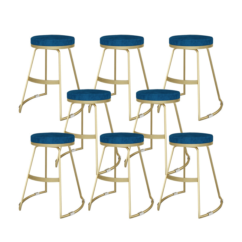 Nordic Style Bar-stool Round Seat Counter Bar Stool with Metal Legs for Home
