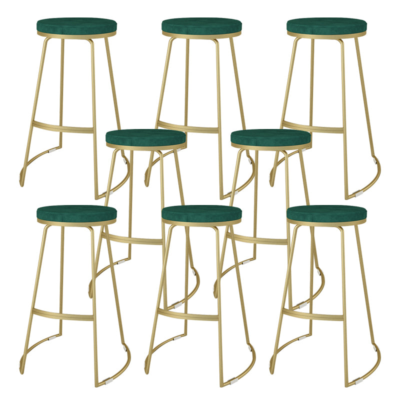 Nordic Style Bar-stool Round Seat Counter Bar Stool with Metal Legs for Home