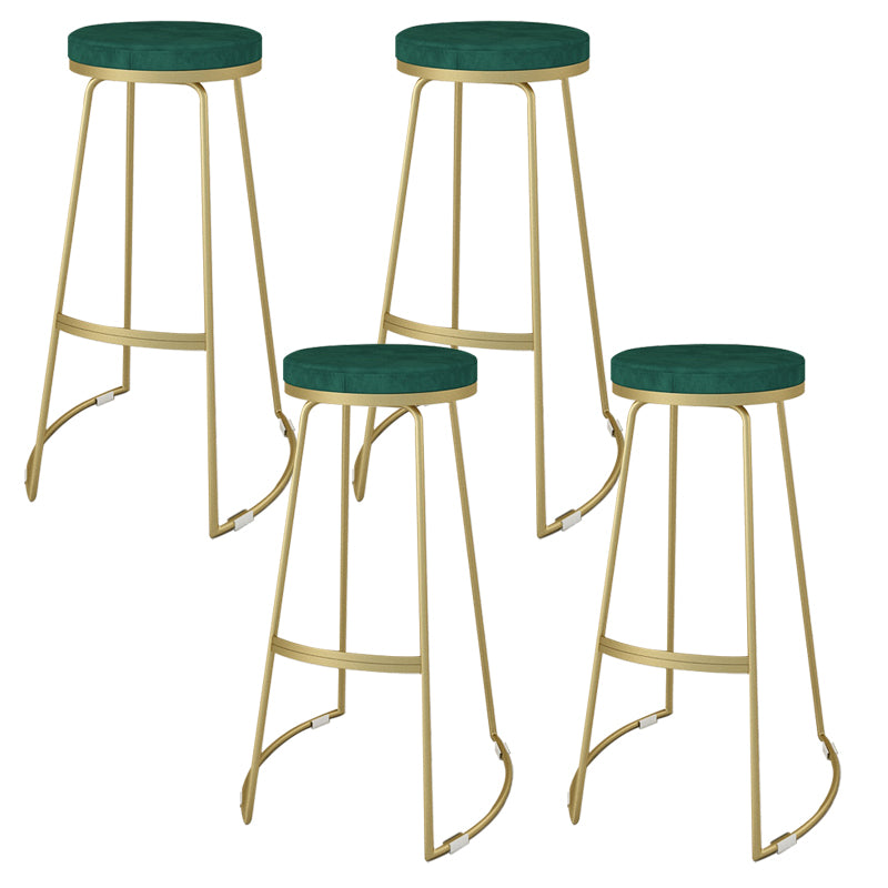 Nordic Style Bar-stool Round Seat Counter Bar Stool with Metal Legs for Home