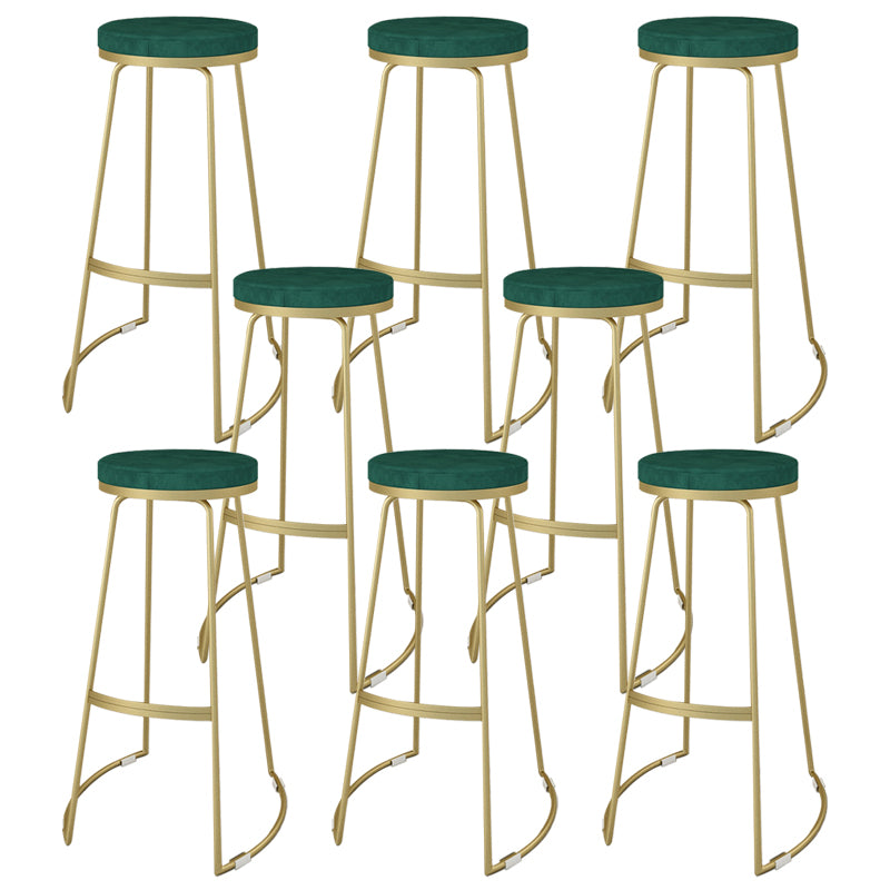 Nordic Style Bar-stool Round Seat Counter Bar Stool with Metal Legs for Home