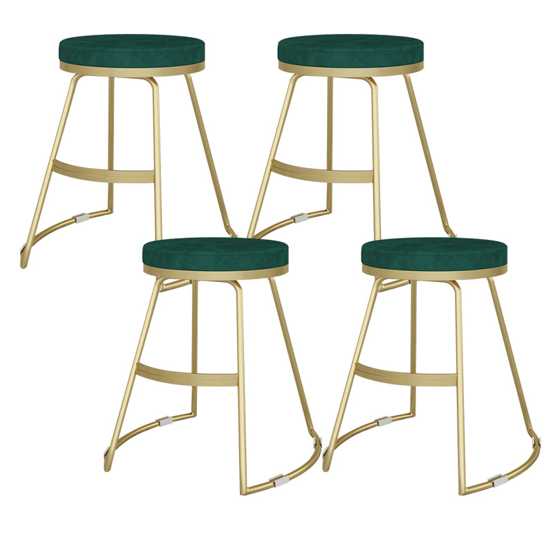 Nordic Style Bar-stool Round Seat Counter Bar Stool with Metal Legs for Home