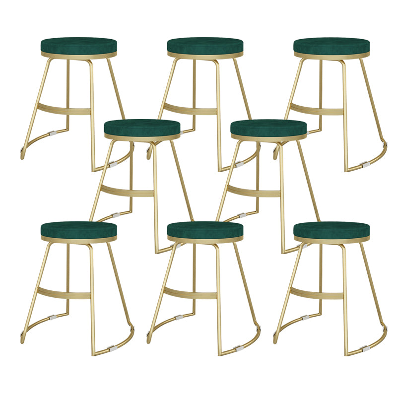 Nordic Style Bar-stool Round Seat Counter Bar Stool with Metal Legs for Home
