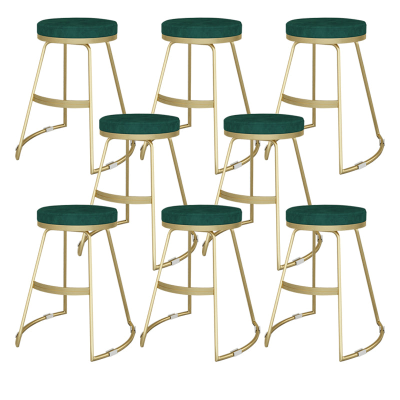 Nordic Style Bar-stool Round Seat Counter Bar Stool with Metal Legs for Home