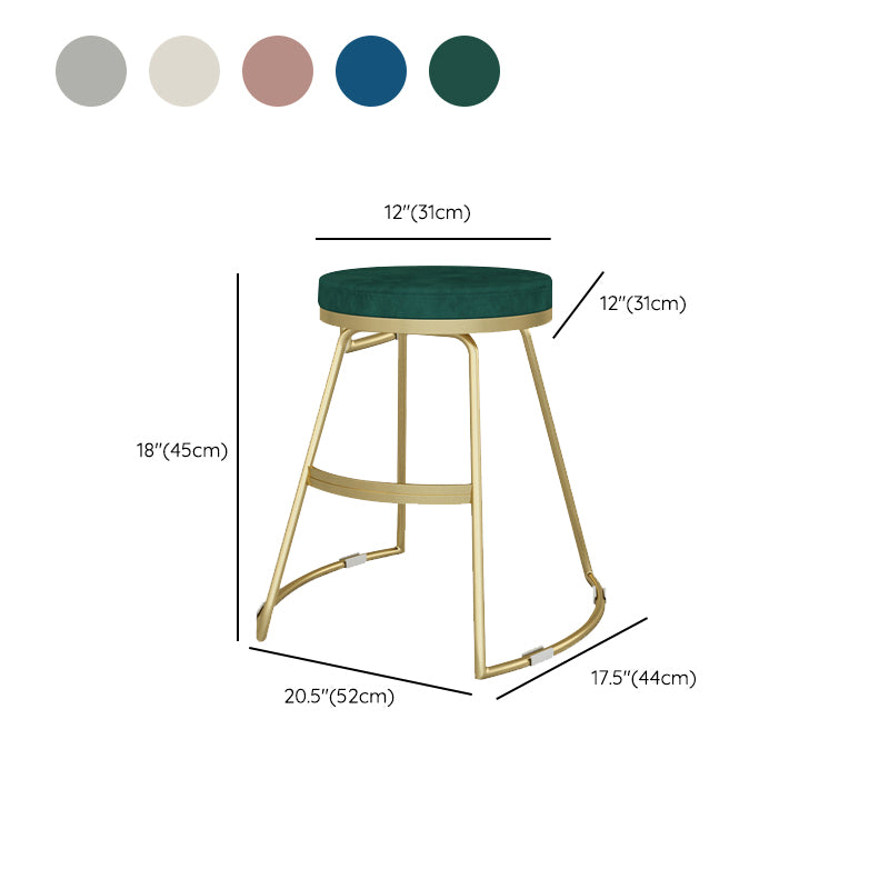 Nordic Style Bar-stool Round Seat Counter Bar Stool with Metal Legs for Home