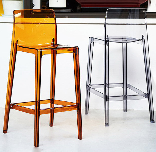 Industrial Plasticr Bar-stool Square Seat Counter Bar Stool with Plastic Legs