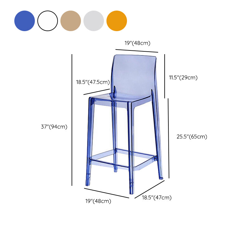 Industrial Plasticr Bar-stool Square Seat Counter Bar Stool with Plastic Legs